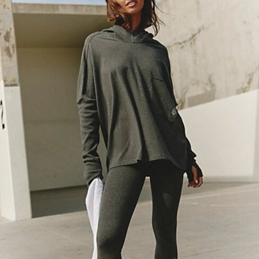 Free People Movement Hot Shot Hooded Sweatshirt Dark Gary Size XS